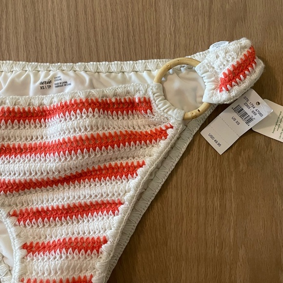 Aerie| Cheeky Bikini Bottom in Crotchet Knit Striped Nautical Style, Beachy,NWT• - Picture 2 of 9